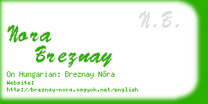 nora breznay business card