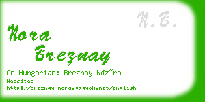 nora breznay business card